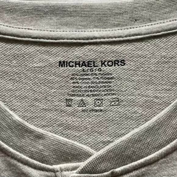 Michael Kors Men's Short Sleeve Henley T-shirt Size Large Athletic Heather NWT - Picture 5 of 10